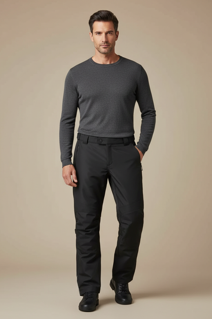 Pantalon De Pluie Noir Imperméable Homme Résistant Coupe-Vent - Polyester