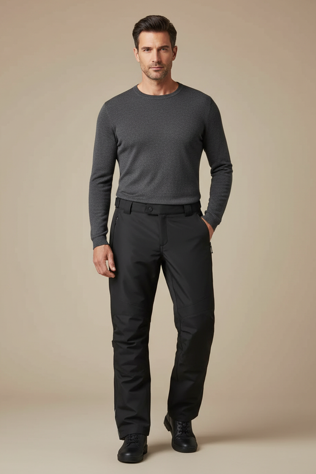 Pantalon De Pluie Noir Imperméable Homme Résistant Coupe-Vent - Polyester