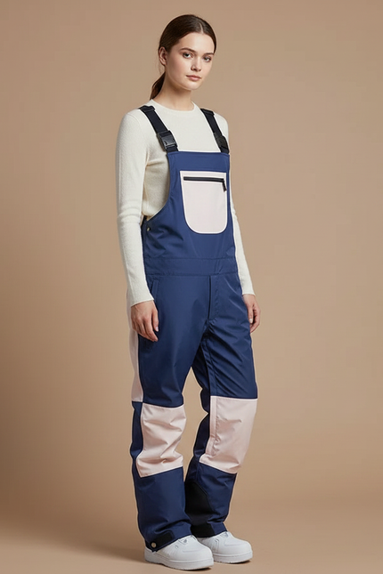 Pantalon De Pluie Bleu Marine Rose Imperméable Bretelles Unisexe - Multicolore Polyester