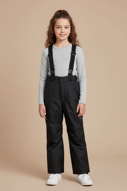Pantalon De Pluie Noir Enfant Salopette Imperméable Hiver - Polyester