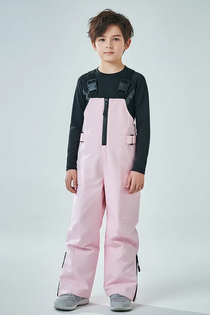 Pantalon De Pluie Rose Imperméable Bretelles Unisexe Ski - Polyester