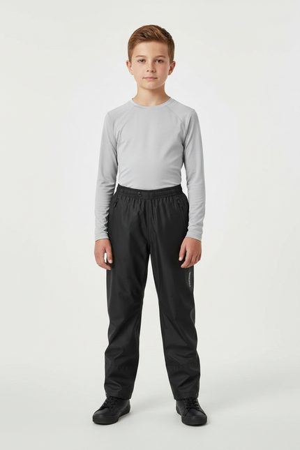 Pantalon De Pluie Noir Imperméable Enfant Droit Léger - Polyester