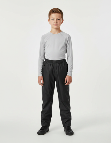 Pantalon De Pluie Noir Imperméable Enfant Droit Léger - Polyester