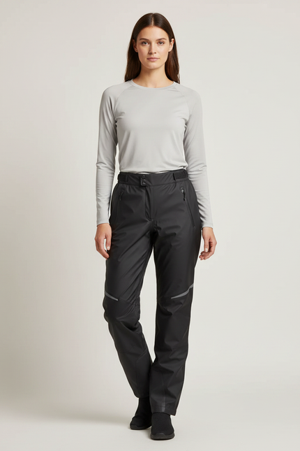 Pantalon Pluie Moto Femme - Noir Polyester