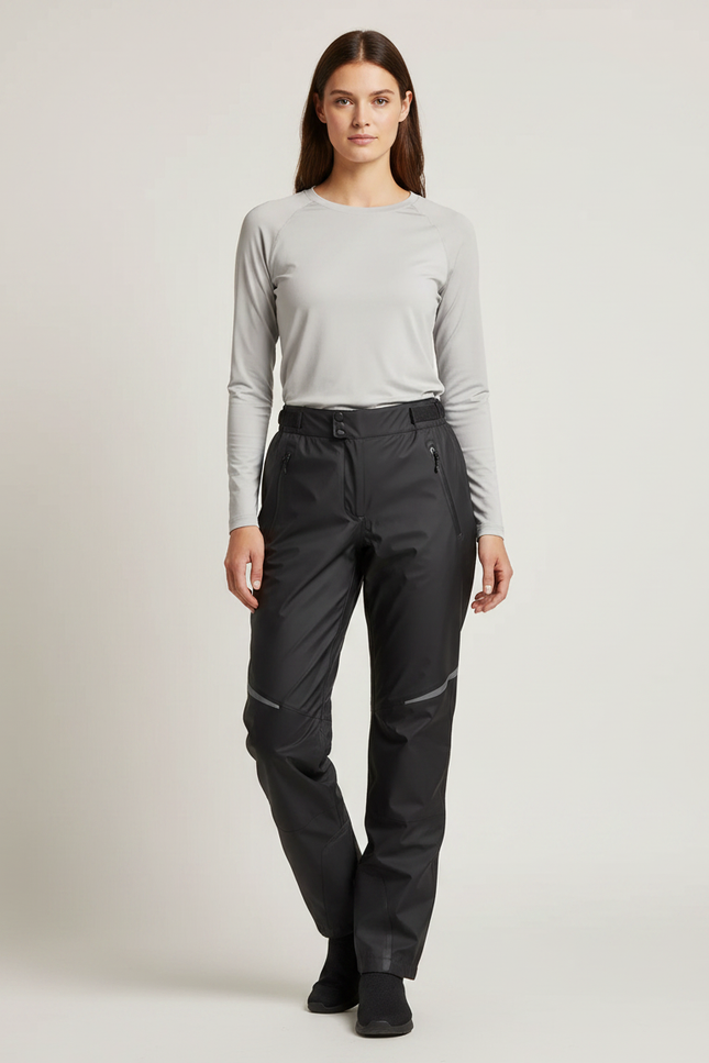 Pantalon Pluie Moto Femme - Noir Polyester