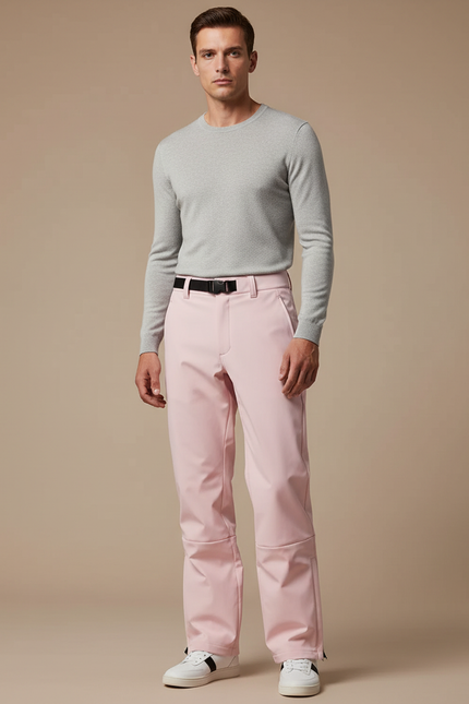 Pantalon De Pluie Rose Pâle Décontracté Imperméable Homme - Polyester