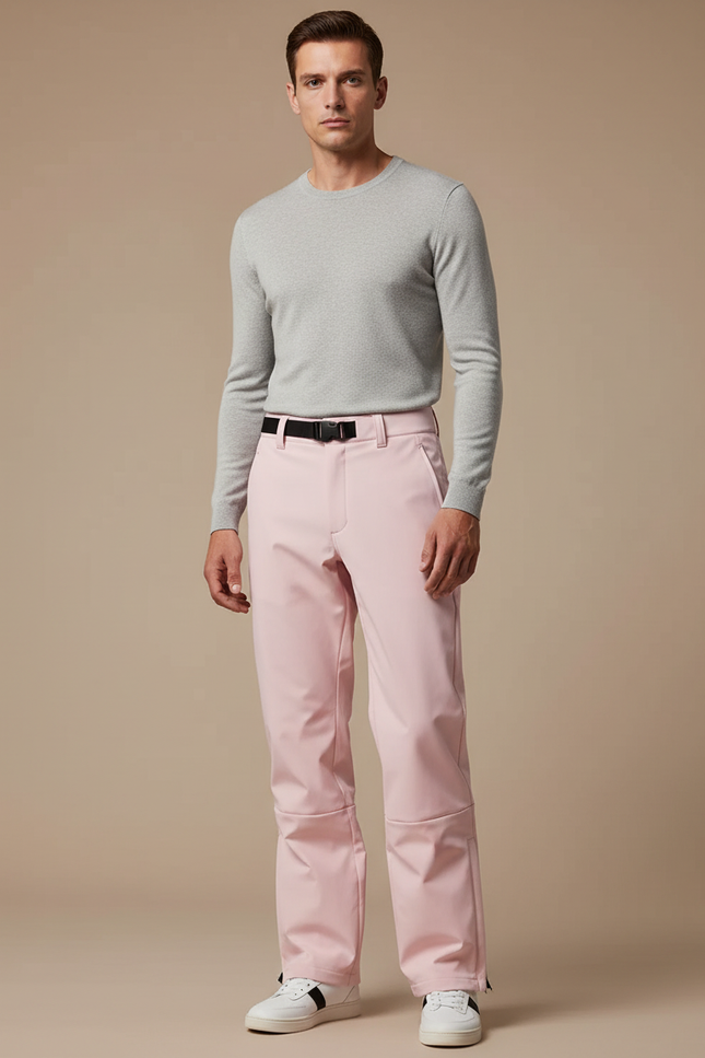 Pantalon De Pluie Rose Pâle Décontracté Imperméable Homme - Polyester