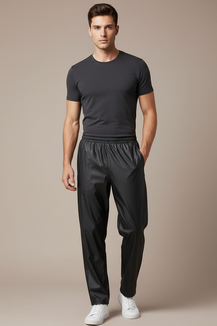 Pantalon De Pluie Noir Imperméable Unisexe Urbain Léger - Polyester