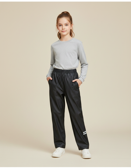 Pantalon De Pluie Noir Imperméable Enfant Sportif - Polyester