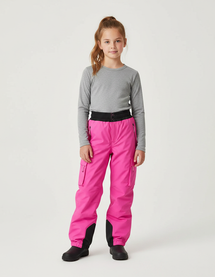 Pantalon De Pluie Rose Vif Imperméable Ample Enfant - Polyester