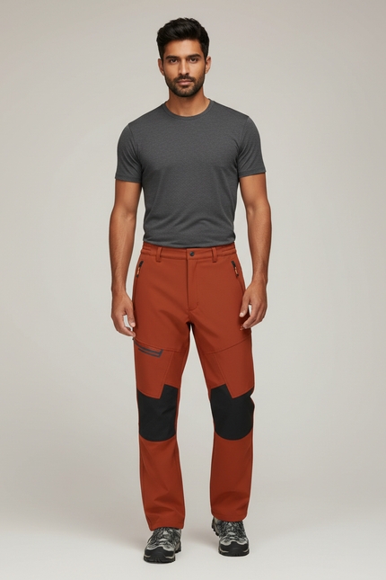 Pantalon De Pluie Orange Imperméable Randonnée Homme - Polyester