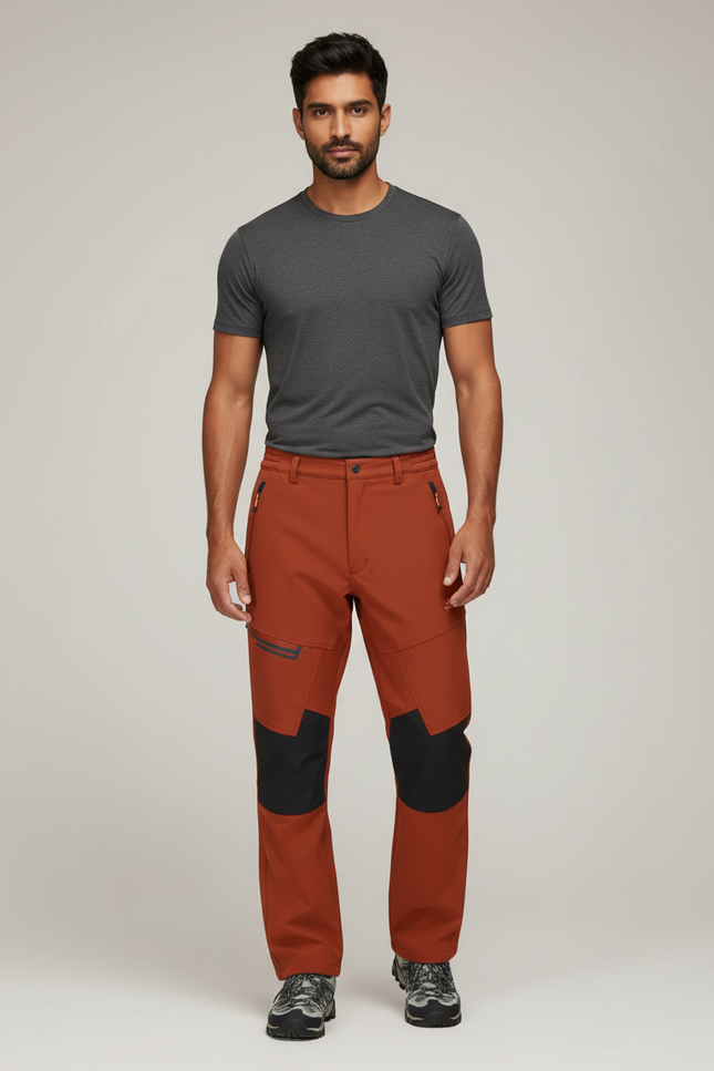 Pantalon De Pluie Orange Imperméable Randonnée Homme - Polyester