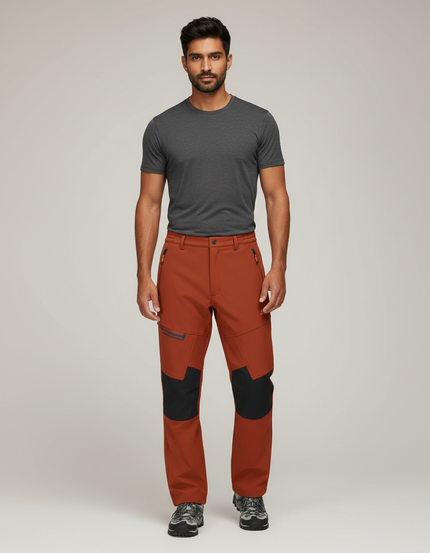 Pantalon De Pluie Orange Imperméable Randonnée Homme - Polyester