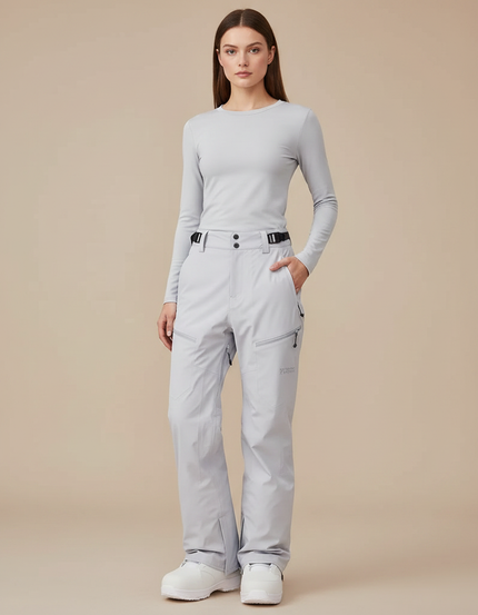 Pantalon De Pluie Gris Clair Ample Imperméable Ski - Polyester
