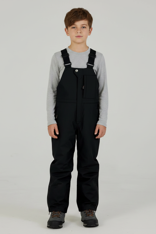 Pantalon De Pluie Noir Enfant Bretelles Imperméable Ski - Polyester