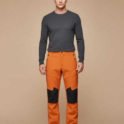 Pantalon Pluie Doublé Polaire - Orange Polyester