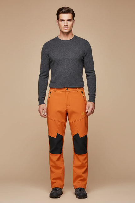 Pantalon Pluie Doublé Polaire - Orange Polyester