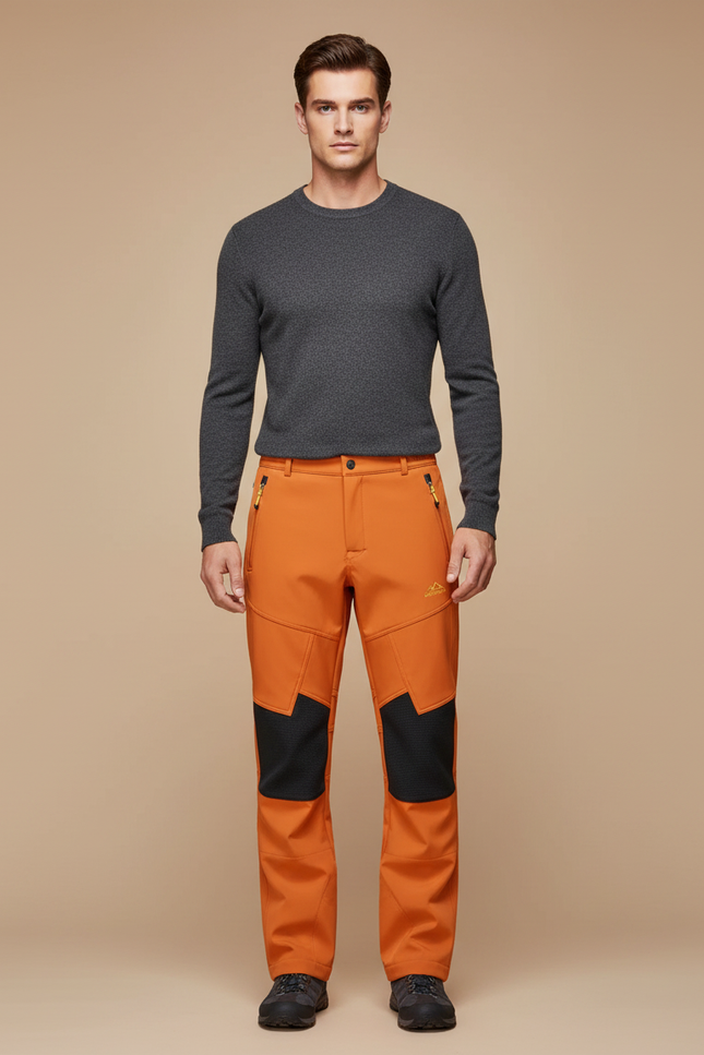 Pantalon Pluie Doublé Polaire - Orange Polyester