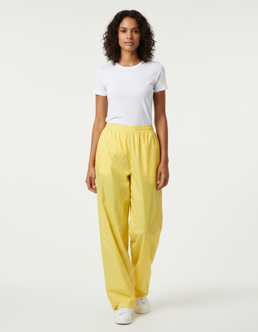 Pantalon De Pluie Jaune Imperméable Unisexe Ample Léger - Polyester