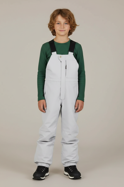 Pantalon De Pluie Gris Imperméable Bretelles Enfant Ski - Polyester