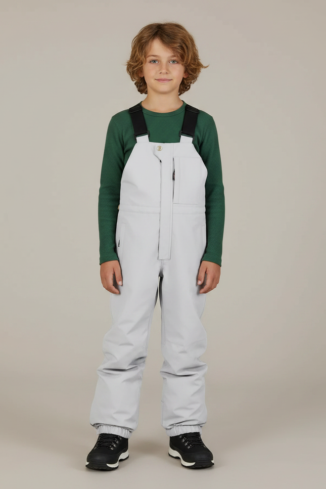 Pantalon De Pluie Gris Imperméable Bretelles Enfant Ski - Polyester