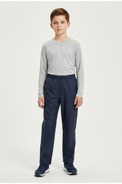 Pantalon De Pluie Bleu Marine Imperméable Enfant Élastiqué - Polyester