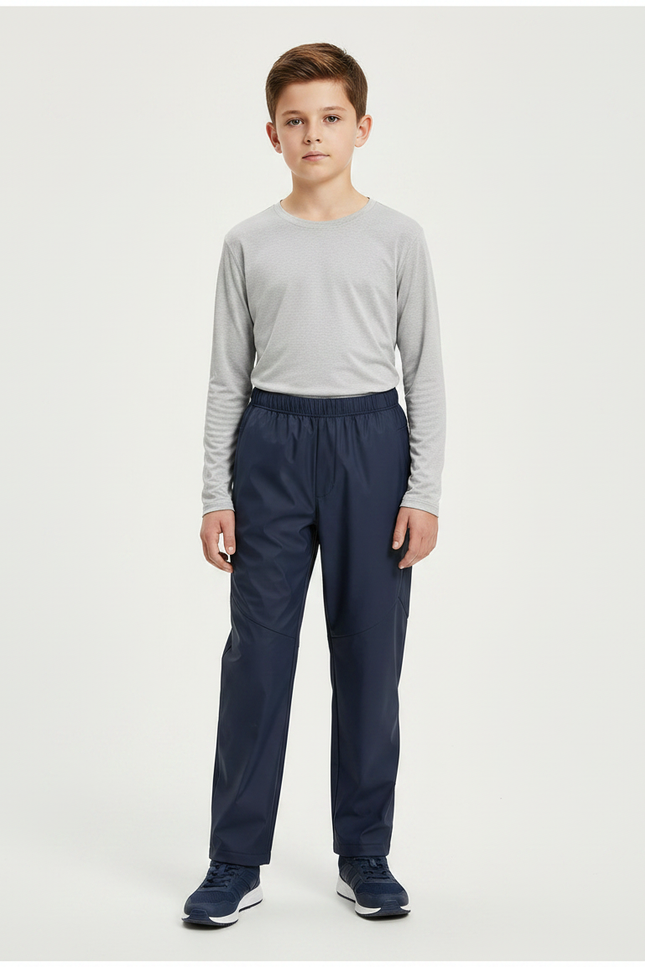 Pantalon De Pluie Bleu Marine Imperméable Enfant Élastiqué - Polyester