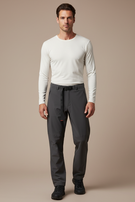 Pantalon De Pluie Gris Anthracite Homme Coupe Droite - Polyester