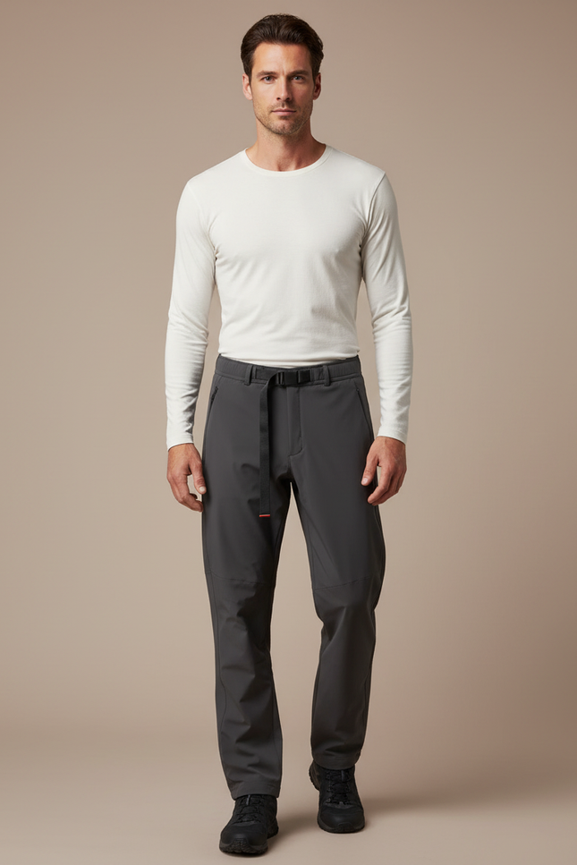 Pantalon De Pluie Gris Anthracite Homme Coupe Droite - Polyester