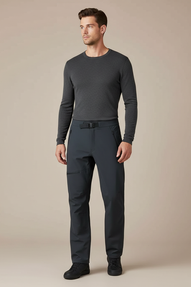 Pantalon De Pluie Gris Imperméable Droit Extensible Homme - Polyester