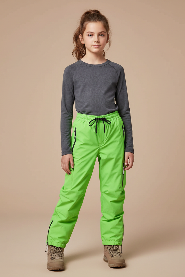 Pantalon De Pluie Vert Néon Imperméable Enfant Ski - Polyester