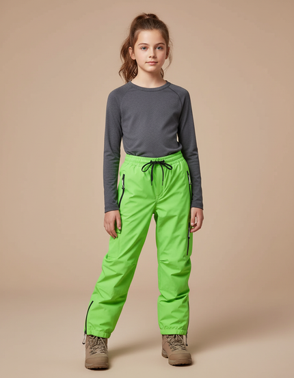 Pantalon De Pluie Vert Néon Imperméable Enfant Ski - Polyester