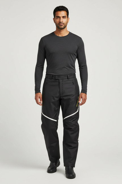 Pantalon De Pluie Noir Imperméable Coupe-Vent Homme Moto - Polyester