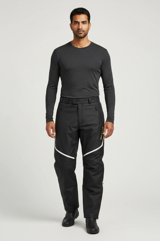 Pantalon De Pluie Noir Imperméable Coupe-Vent Homme Moto - Polyester