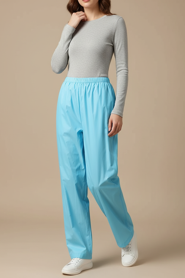 Pantalon De Pluie Bleu Ciel Imperméable Ample Unisexe Léger - Polyester