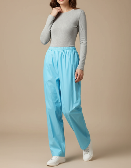 Pantalon De Pluie Bleu Ciel Imperméable Ample Unisexe Léger - Polyester