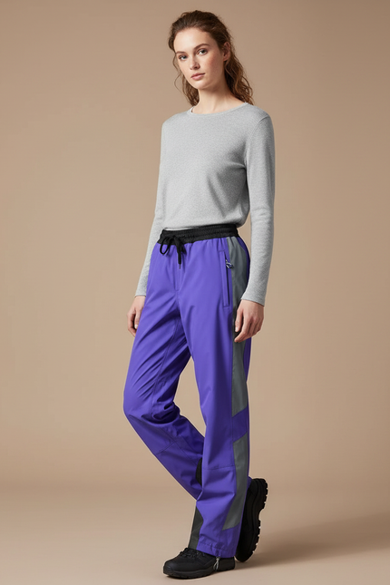 Pantalon De Pluie Violet Imperméable Ample Bicolore - Polyester