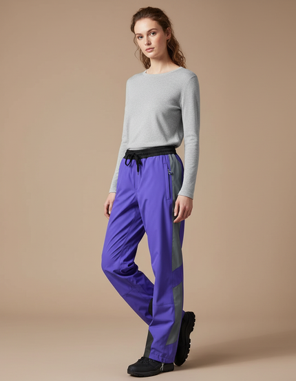Pantalon De Pluie Violet Imperméable Ample Bicolore - Polyester