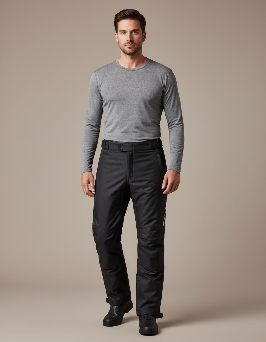 Pantalon De Pluie Noir Imperméable Sportif Homme Réfléchissant - Polyester