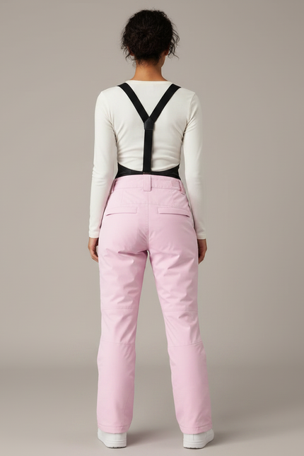 Pantalon De Pluie Rose Bretelles Imperméable Femme Ski - Polyester - vue 2