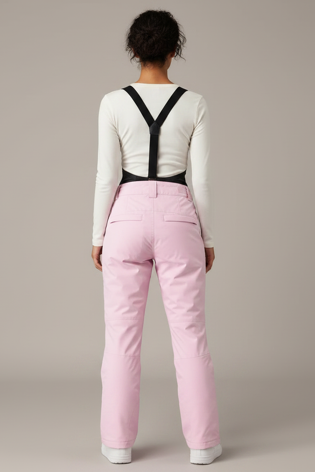 Pantalon De Pluie Rose Bretelles Imperméable Femme Ski - Polyester - vue 2