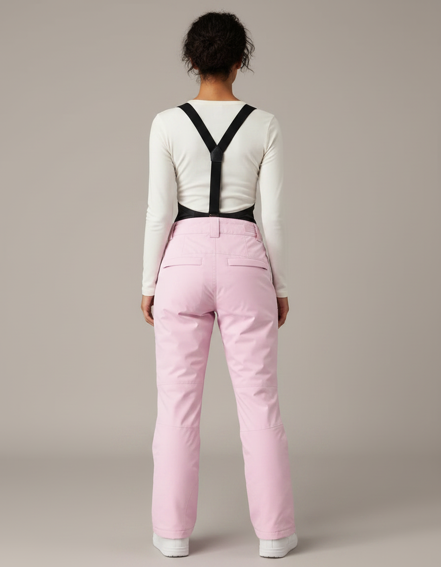 Pantalon De Pluie Rose Bretelles Imperméable Femme Ski - Polyester - vue 2