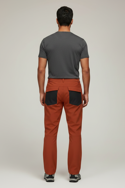 Pantalon De Pluie Orange Imperméable Randonnée Homme - Polyester - vue 2
