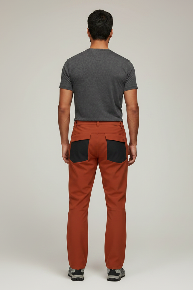 Pantalon De Pluie Orange Imperméable Randonnée Homme - Polyester - vue 2