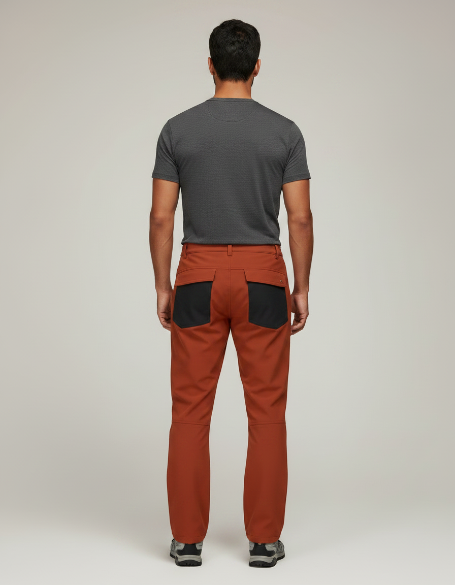 Pantalon De Pluie Orange Imperméable Randonnée Homme - Polyester - vue 2