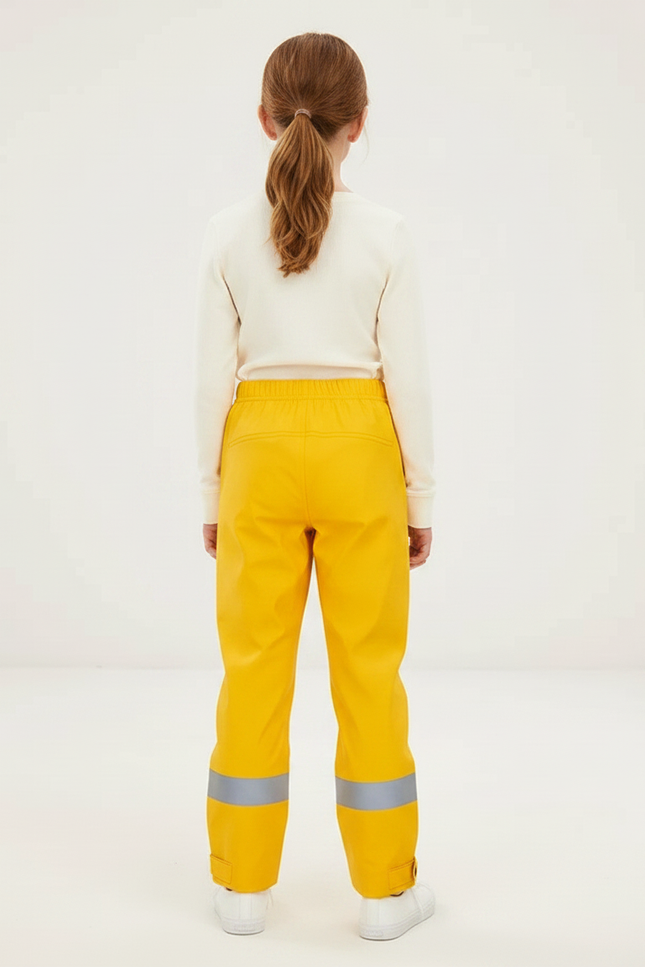 Pantalon De Pluie Jaune Imperméable Réfléchissant Ample Enfant - Polyester - vue 2