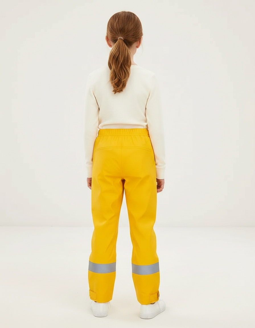 Pantalon De Pluie Jaune Imperméable Réfléchissant Ample Enfant - Polyester - vue 2