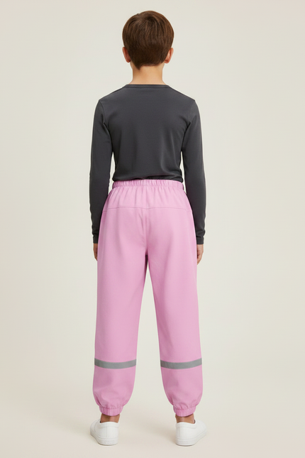 Pantalon De Pluie Rose Réfléchissant Imperméable Élastiqué Enfant - Polyester - vue 2