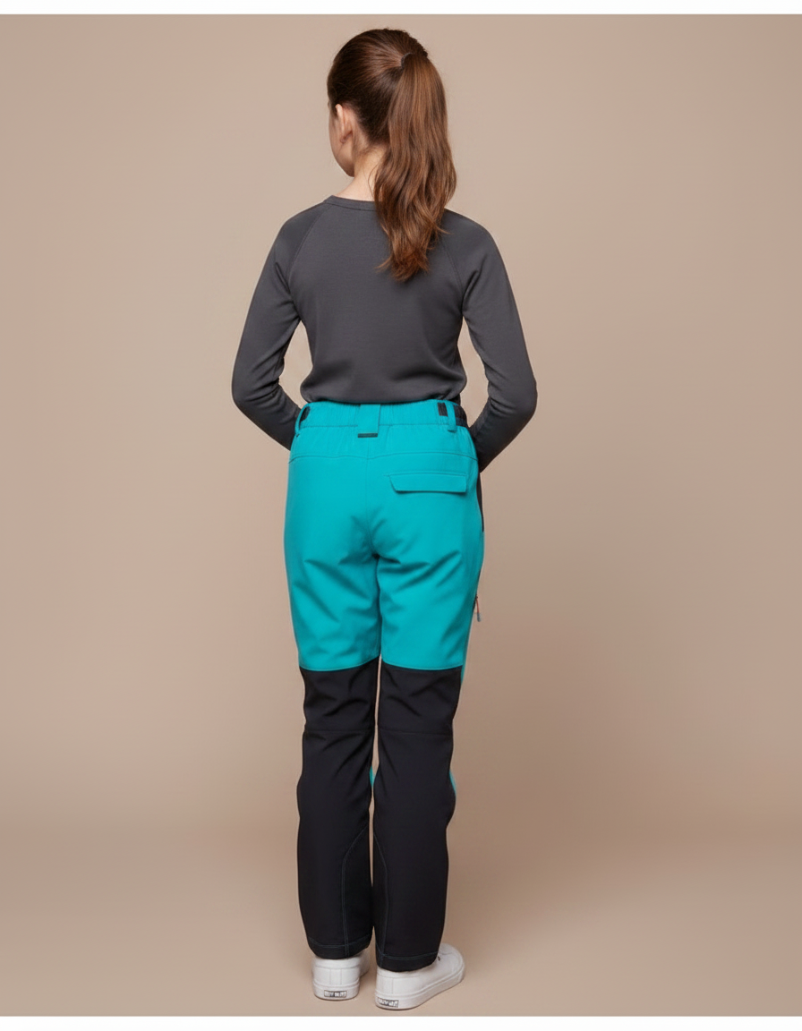 Pantalon De Pluie Turquoise Imperméable Enfant Ski - Bleu Polyester - vue 2