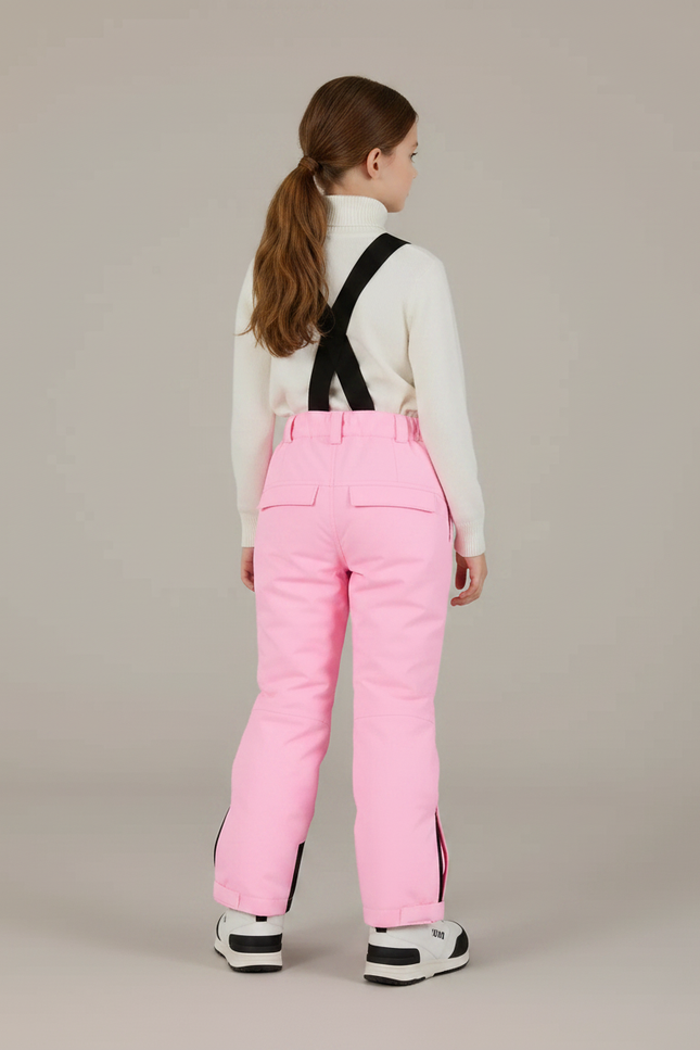 Pantalon De Pluie Rose Imperméable Enfant Ski Bretelles - Polyester - vue 2